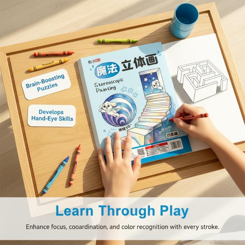 Home Improvement Books - 1/4冊セット マジック3D立体絵画ブック 子供向け 論理的思考力と空間的想像力を養う 家庭での美術学習に最適
