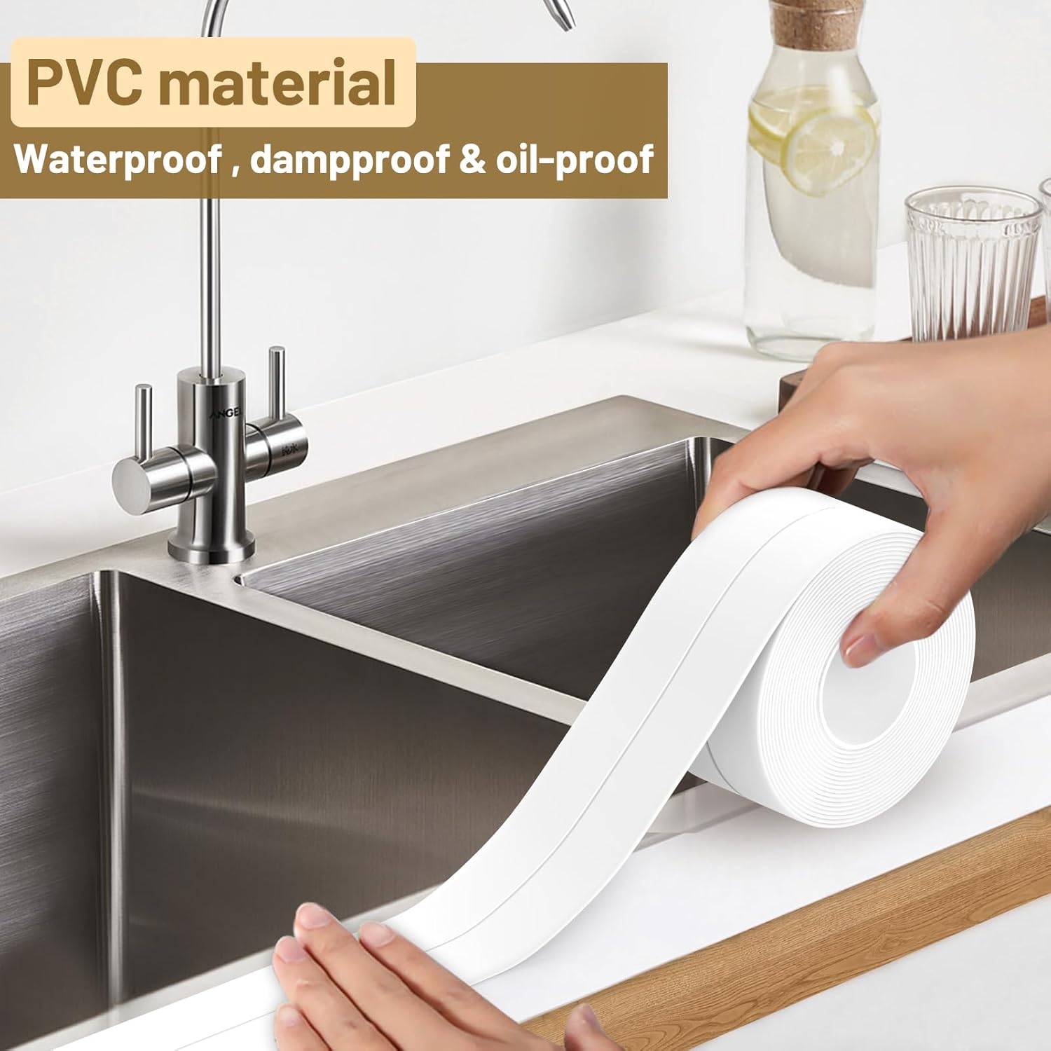 防水自己粘着カウクテープ キッチン、バスルーム、シンク、浴槽 - Home Improvement K&B Construction のレビューと価格