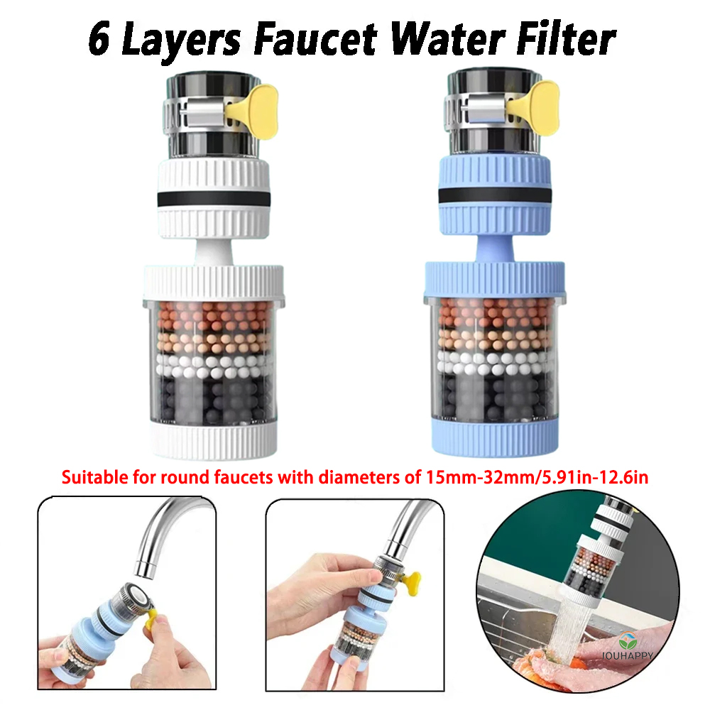 6 層蛇口水フィルターユニバーサルシャワー蛇口タップ浄水器防 - Home Improvement K&B Construction のレビューと価格